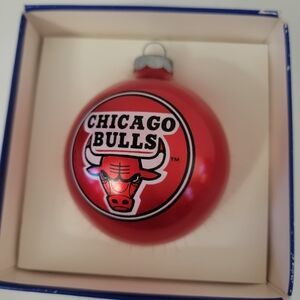 Vintage Chicago Bulls Red Christmas Tree Ornament Collectors Series Made In USA
